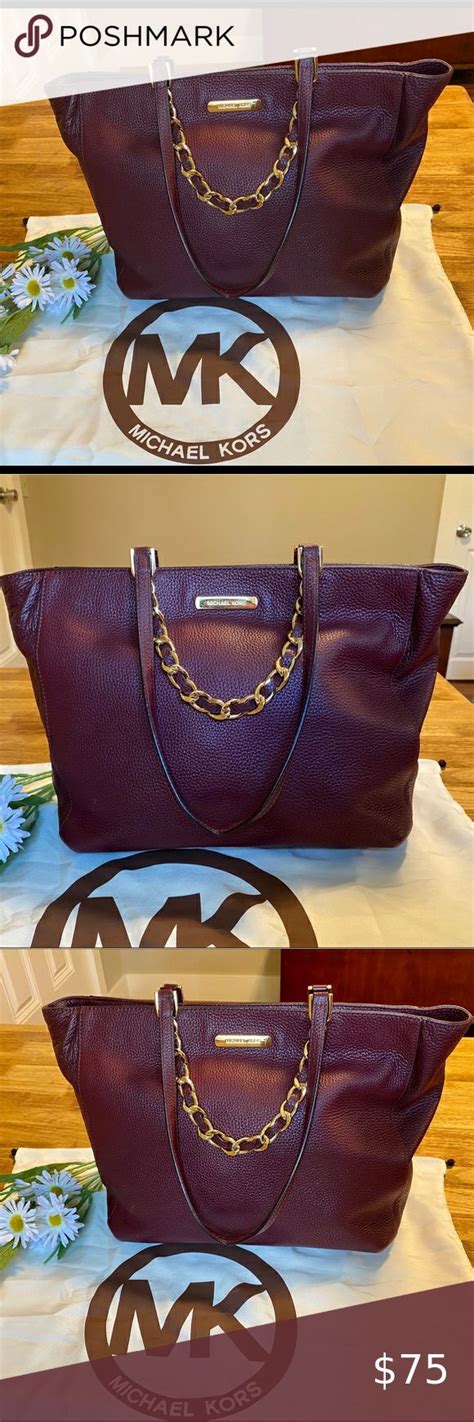 michael kors pvc tote burgundy|michael kors maroon handbags.